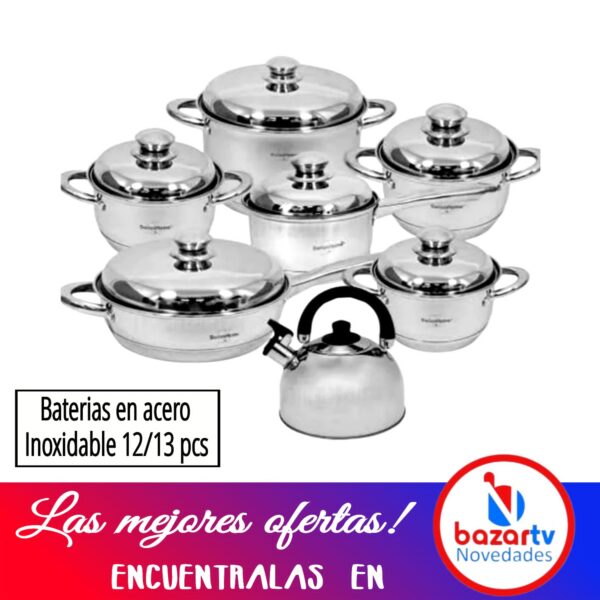 Baterias en Acero Inoxidable 13 pzs